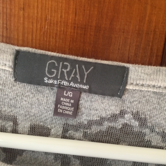 Saks Fifth Avenue GRAY Burnout Sweatshirt - Picture 2 of 4